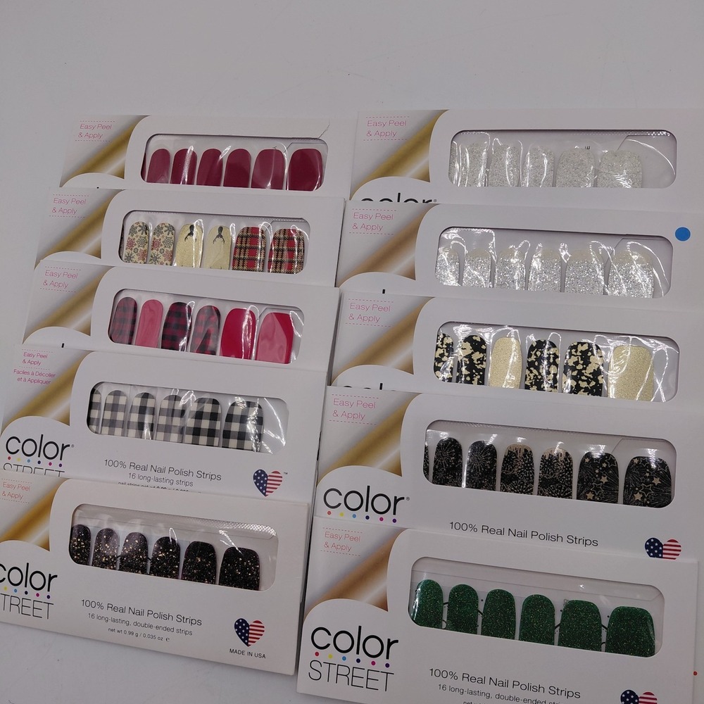 NEW Color Street Nail Polish Strips LOT 10 Christmas Holiday New Year's Theme